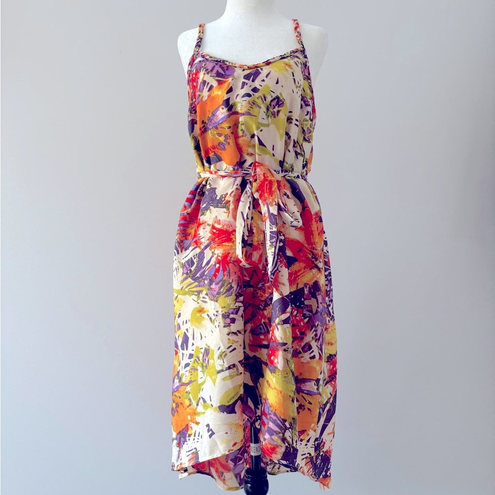 Floral Multicolor Strappy Summer Dress